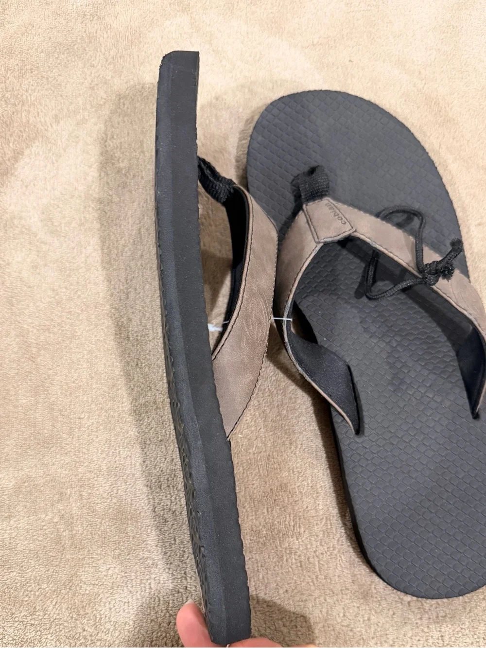 Cobian Men's Black and Brown Flip Flop Sandals